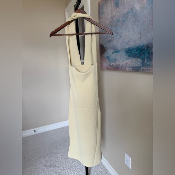 WeWoreWhat Viscose Nylon Halter Neck Midi Dress Women’s Small Tan - Picture 5 of 6